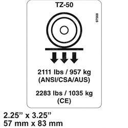 Picture of Decal Label Wheel Load Tz50