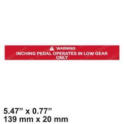 Picture of Decal - Warning Inching Pedal