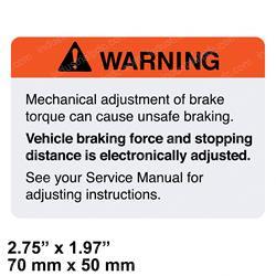 Picture of Warning Brake Adjustment
