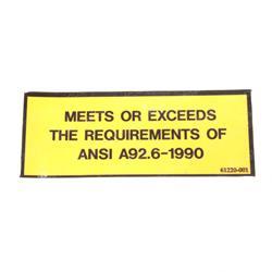 Picture of Decal - Ansi Requirements 1990