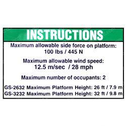Picture of Decal - Max Side Force 100lbs