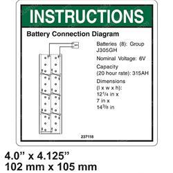 Picture of Decal - Batt Conn Diagram J305