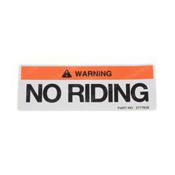 Picture of Decal - Warning No Riding