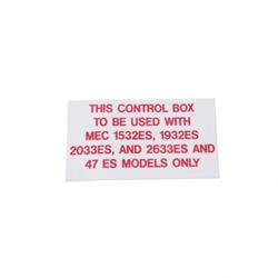 Picture of Decal - Control Box Models