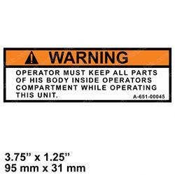 Picture of Decal - Operator Stay in Cab