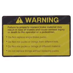 Picture of Decal - Brake Material Warning