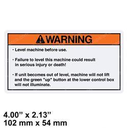 HAULOTTE B06-00-0291 DECAL - WARN LEVEL MACHINE