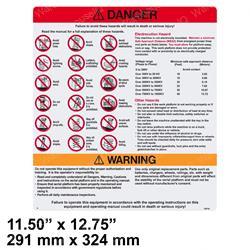 SKYJACK 128742AC DECAL - DANGER/WARNING ENGLIS