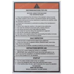 Picture of Decal - Operating Instructions