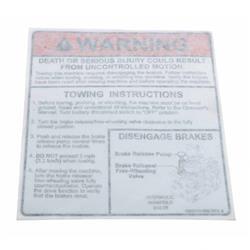 Picture of Decal, Warning Tow