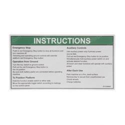 Picture of Decal - Operation Instuctions