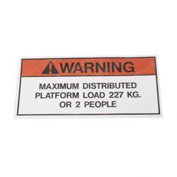Picture of Decal - Warning Max Load 227kg