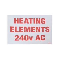 Picture of Decal - Heating Elements 240v