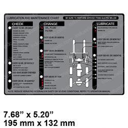 Picture of Decal - Lube Maintenance Chart