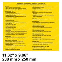 Picture of Decal Operating Instructions
