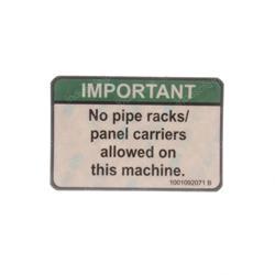 Picture of Decal - No Pipe Racks
