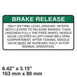 Picture of Decal - Brake Release