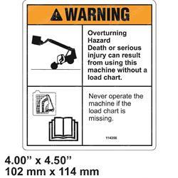 Picture of Decal Warning No Load Chart