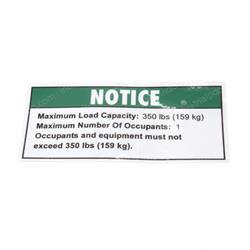 Picture of Decal Notice Load Cap 350