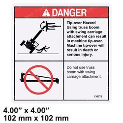 gn130770gt DECAL-TRUSS BOOM WARNING