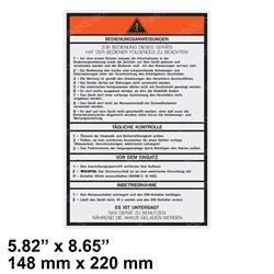 Picture of Decal - Oper Instruction