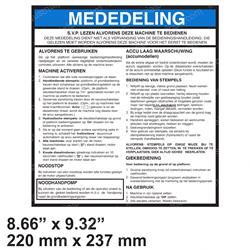 Picture of Decal - Mededeling Warning Nl