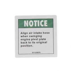Picture of Decal - Notice Air Intake Hose