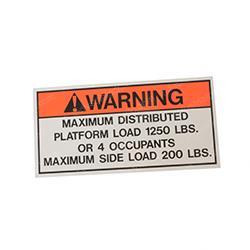Picture of Decal - Max Load 1250/4/200