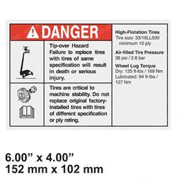 Picture of Decal - Danger Tipover/Tires