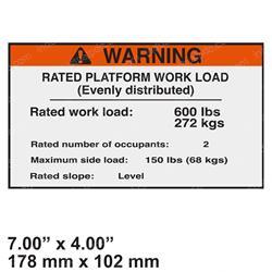 Picture of Decal - Rated Load 600lbs