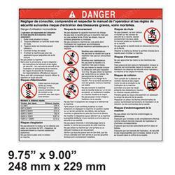 gn114386fr DECAL DANGER-GEN SAFETY