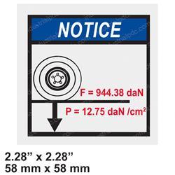 Picture of Decal - Wheel Load Notice