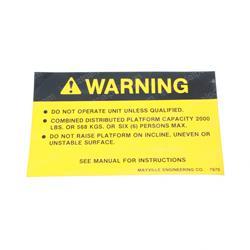 Picture of Decal - Capacity 2000lbs