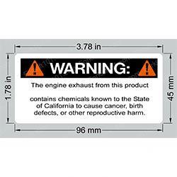 ew1dc51040 DECAL WARNING PROP 65/GAS