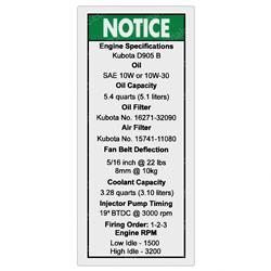 Picture of Decal - Engine Specs