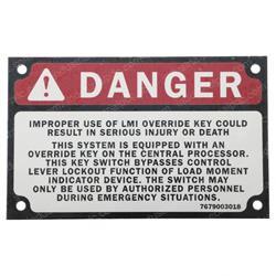 Picture of Panel - Danger, Lmi Override K