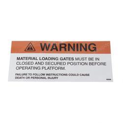 Picture of Warning Gates Decal