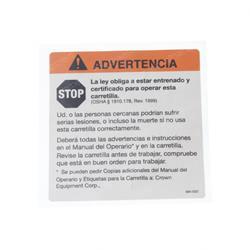 CROWN CR069004-3 DECAL - WARN MOVING VEHICLE SP