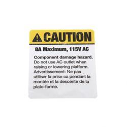 Picture of Decal Caution 8a Max.115v Ac
