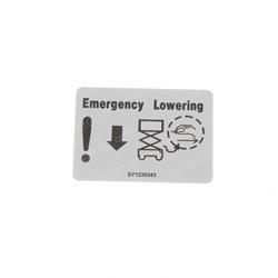 gn133276 DECAL - EMERGENCY LOWERING