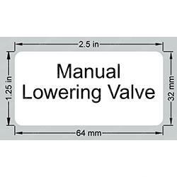 Picture of Decal Manual Lowering Valve