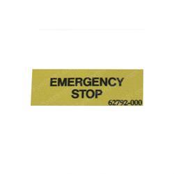 ew1dc17640 DECAL - EMERGENCY STOP