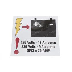 Picture of Decal - Battery Charger Pwr Req