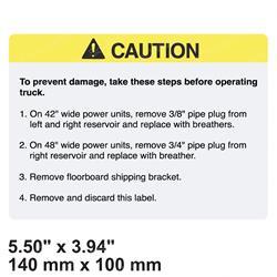CROWN CR069310 CAUTION HYDRAULICS