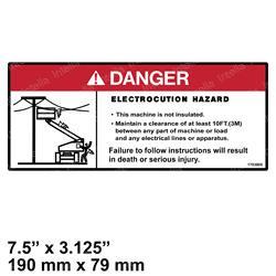 JLG 1703805 Decal, Danger Electrocution