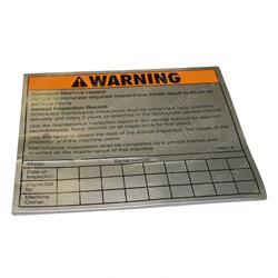 ew1dc51903 DECAL - ANNUAL INSPECT RECORD