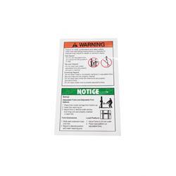 Picture of Decal Warning Adj. Fork Setup