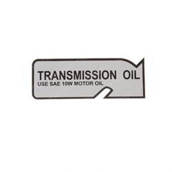 ew1dc78460 DECAL - TRANSMISSION OIL