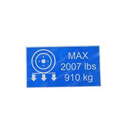 Picture of Decal - Max Wheel Load