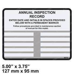 CONDOR / TIME MFG 56753 DECAL, ANNUAL INSPECTION